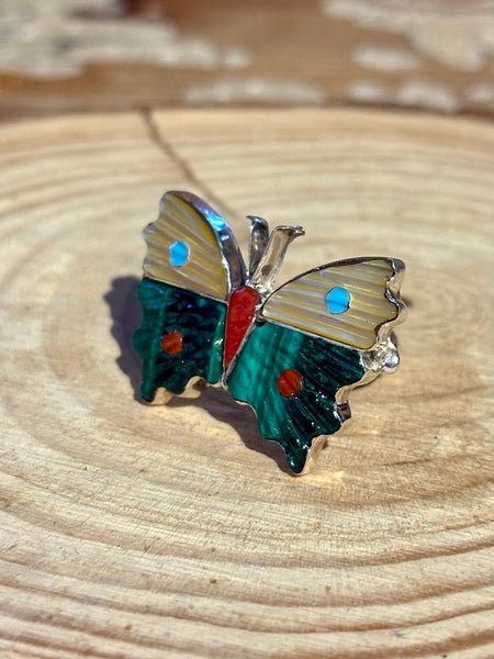TAMARA PINTO Zuni Multi Stone Inlay Butterfly Ring 26R56 | Adjustable