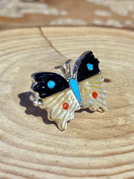 TAMARA PINTO Zuni Multi Stone Inlay Butterfly Ring 26R56 | Adjustable