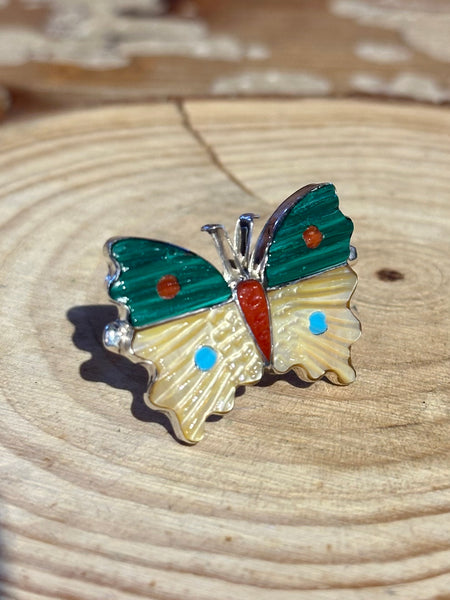 TAMARA PINTO Zuni Multi Stone Inlay Butterfly Ring 26R56 | Adjustable