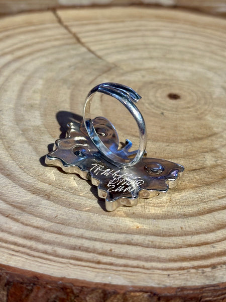 TAMARA PINTO Zuni Multi Stone Inlay Butterfly Ring 26R56 | Adjustable