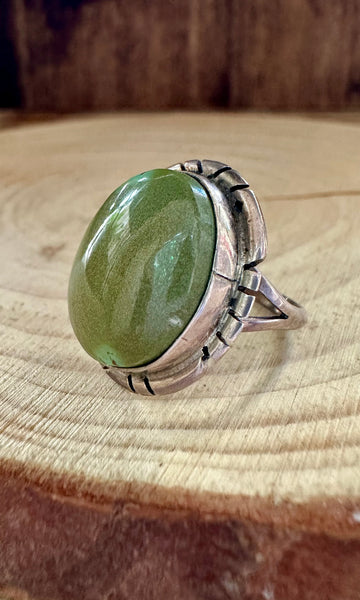 GREEN ENVY Silver & Turquoise Ring • Size 4 1/2