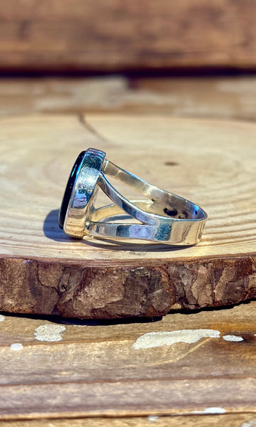 MATTHEW JACK ZUNI Silver Pueblo Night Sky Inlay Rings 26R58 • Multiple Sizes