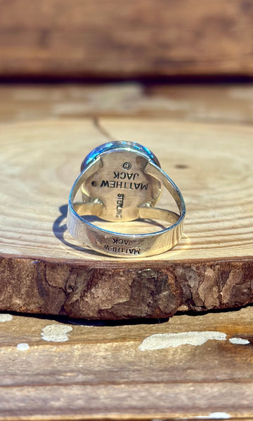 MATTHEW JACK ZUNI Silver Pueblo Night Sky Inlay Rings 26R58 • Multiple Sizes