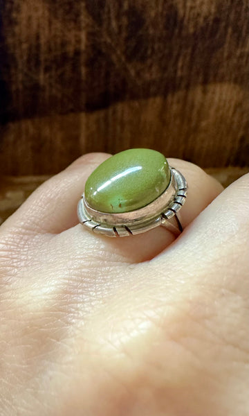 GREEN ENVY Silver & Turquoise Ring • Size 4 1/2