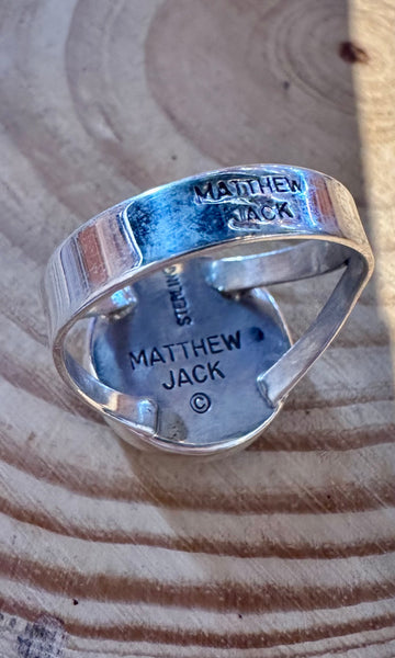 MATTHEW JACK ZUNI Silver Pueblo Night Sky Inlay Rings 26R58 • Multiple Sizes