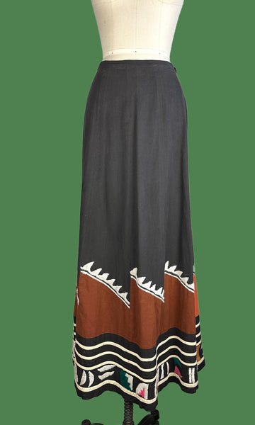 MEXICAN HERITAGE 70s Vintage Maxi Skirt • Small