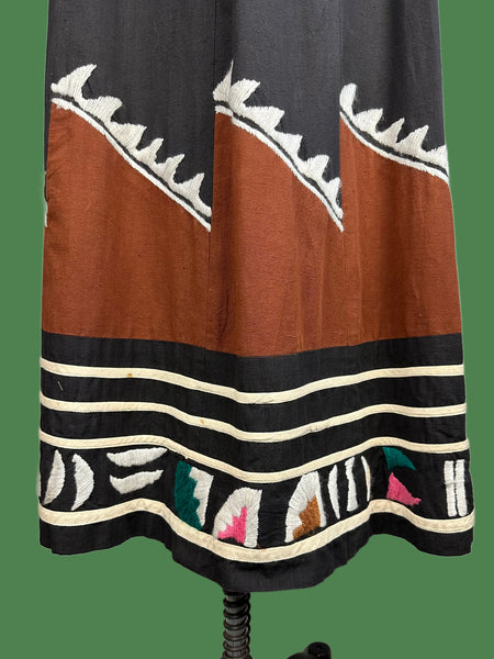 MEXICAN HERITAGE 70s Vintage Maxi Skirt • Small