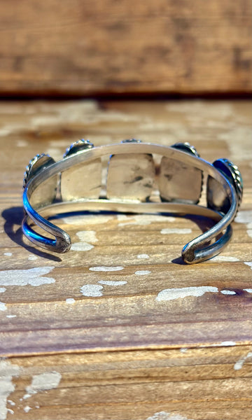 VINTAGE 60s NAVAJO TURQUOISE and Sterling Silver Cuff