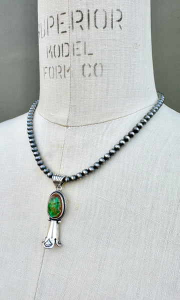 VERLEY BETONE Navajo Single Squash Blossom Necklace