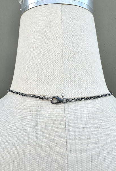 TOADLENA NAVAJO HEART & Bow Silver and Turquoise Necklace 26N06