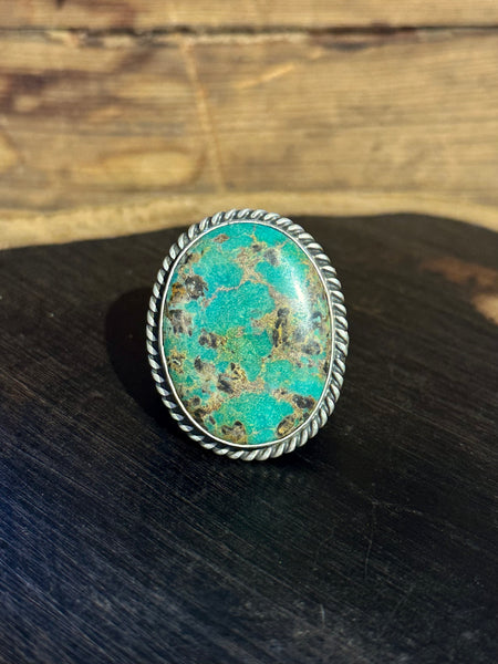 ABOVE THE SUN Navajo Sterling Silver & Turquoise Mens Ring 26R66 • Size 10