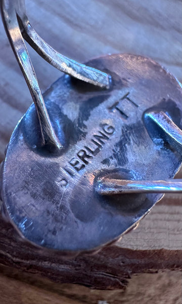 VINTAGE 70's NAVAJO Turquoise & Sterling Silver Ring 26R65 • Size 7