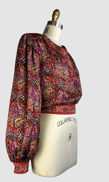 OSCAR De LA RENTA Miss O 80s Silk  Blouse and Skirt • Small / Medium