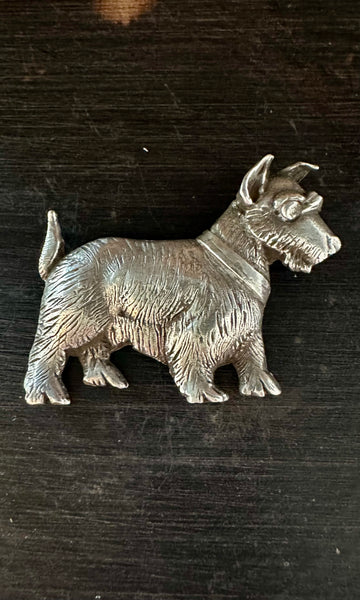 VINTAGE SCOTTISH TERRIER Sterling Silver Dog Pin