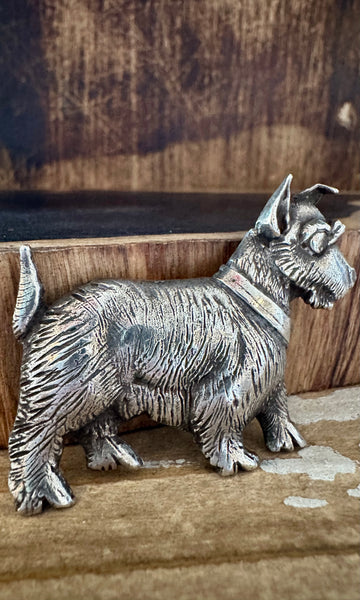 VINTAGE SCOTTISH TERRIER Sterling Silver Dog Pin