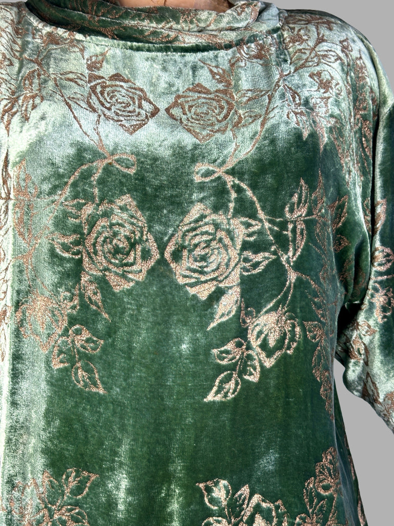 PATRICIA LESTER 80s Green Silk Velvet Bias Cut Dress Medium Love Street Vintage PATRICIA LESTER 80s Green Silk Velvet Bias Cut Dress Medium Love Street Vintage