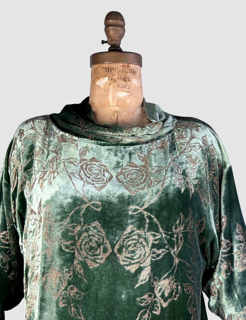 PATRICIA LESTER 80s Green Silk Velvet Bias Cut Dress Medium Love Street Vintage PATRICIA LESTER 80s Green Silk Velvet Bias Cut Dress Medium Love Street Vintage