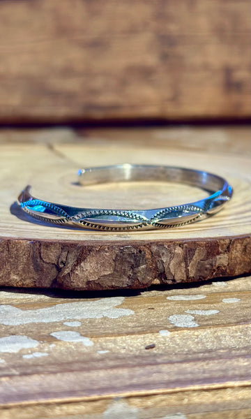 NAVAJO STAMPED SILVER Cuff 26C19