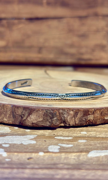 NAVAJO STAMPED SILVER Cuff 26C19