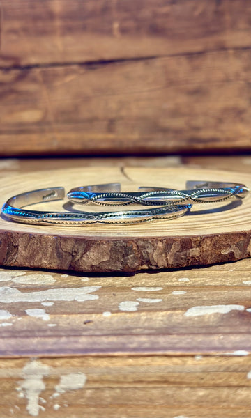 NAVAJO STAMPED SILVER Cuff 26C19