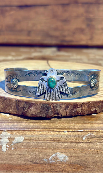 DAN DODSON Thunderbird Silver & Turquoise Cuff