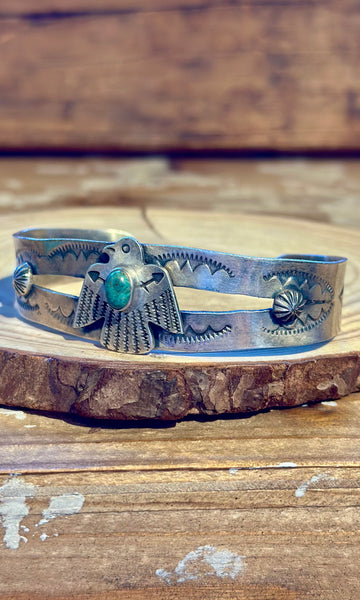 DAN DODSON Thunderbird Silver & Turquoise Cuff