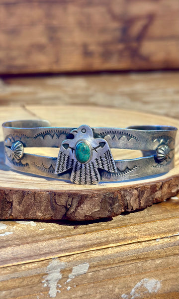DAN DODSON Thunderbird Silver & Turquoise Cuff