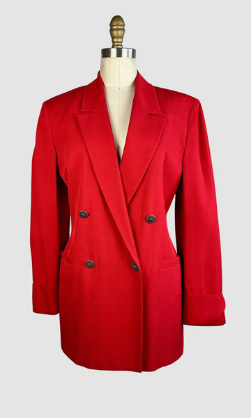 GIANNI VERSACE VERSUS  90s Candy Red Double Breasted Blazer • Small