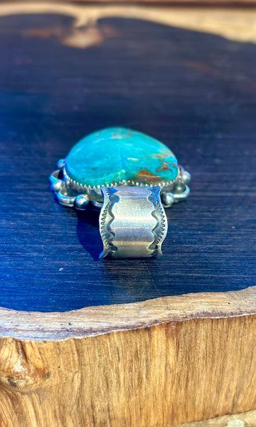 LAWRENCE ARCHULETA Buffalo Dancer Turquoise & Sterling Silver Heart Pendant