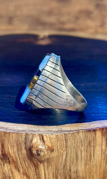 RAY JACK Navajo Multi Stone Inlay Mens Ring • Size 11.5