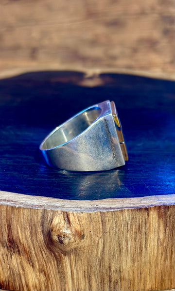 TULLY GUSTINE Navajo Multi Stone Inlay Men's Ring • Size 13