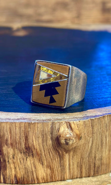 TULLY GUSTINE Navajo Multi Stone Inlay Men's Ring • Size 13