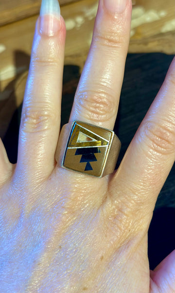 TULLY GUSTINE Navajo Multi Stone Inlay Men's Ring • Size 13