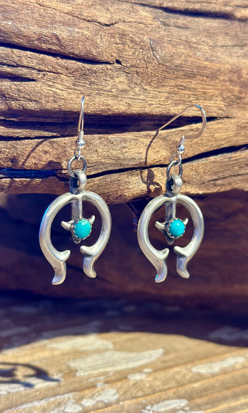 NAJA NAVAJO Sterling Silver and Turquoise Statement Earrings