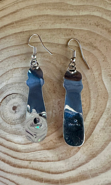 ARROW HEAD Night Sky Navajo Micro Inlay Silver Earrings