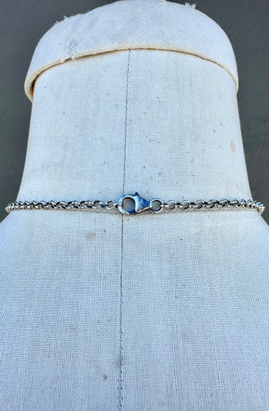 NAVAJO Silver & Triple Turquoise Horseshoe Necklace