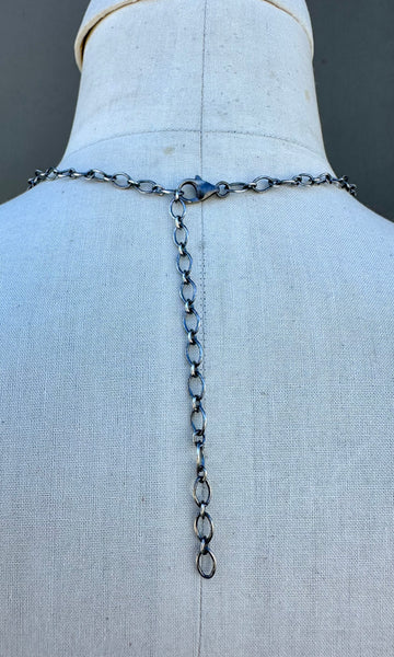 HAROLD TAHE NAVAJO Silver & Turquoise Horseshoe Necklace 26N05