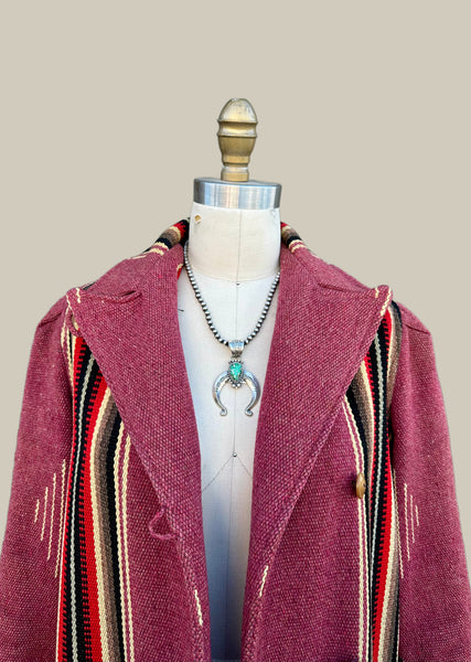 CHIMAYO Navajo Woven Blanket 1930's Coat CJO1 • Small