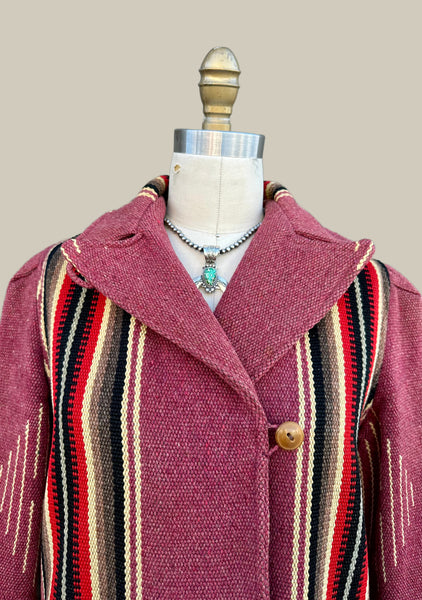 CHIMAYO Navajo Woven Blanket 1930's Coat CJO1 • Small