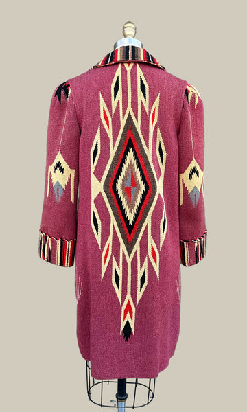 CHIMAYO Navajo Woven Blanket 1930's Coat CJO1 • Small