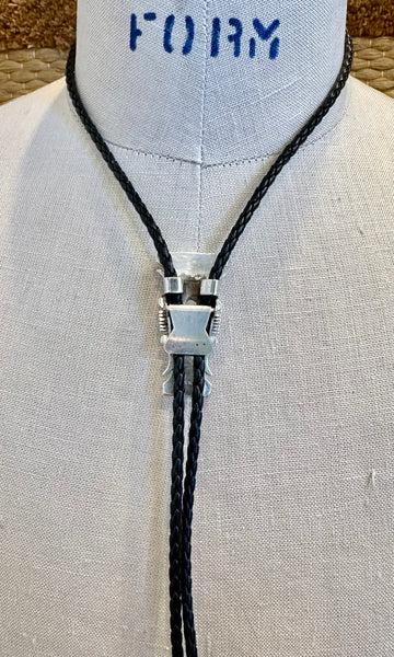 STEVE FRANCISCO Navajo Turquoise Small Inlay Bolo Tie 26B01