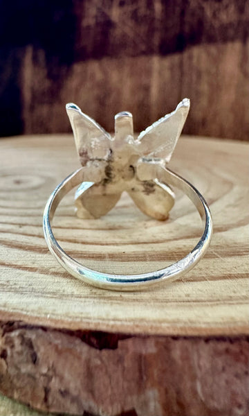 FLYING BUTTERFLY Opal and Silver Ring • Size 7 & 7 1/2