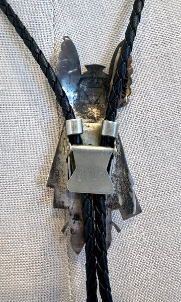 FLOYD NAMINGHA Vintage Silver Hopi Kachina Doll Bolo Tie 26B05