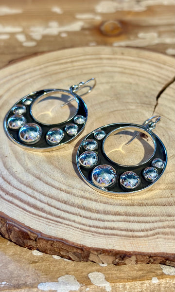 MEXICAN SILVER BUBBLE Hoop Earrings