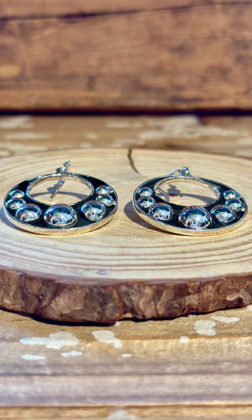 MEXICAN SILVER BUBBLE Hoop Earrings