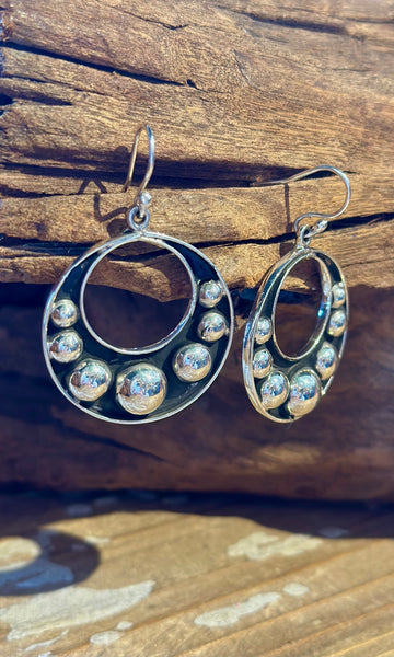 MEXICAN SILVER BUBBLE Hoop Earrings