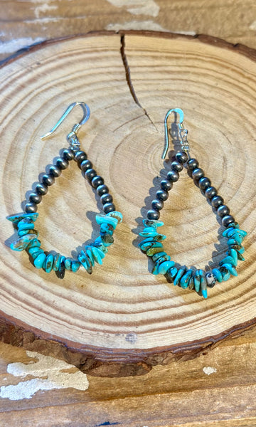 DINEH NATIVE ARTS Turquoise & Sterling Silver Earrings