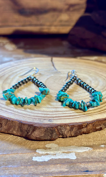 DINEH NATIVE ARTS Turquoise & Sterling Silver Earrings