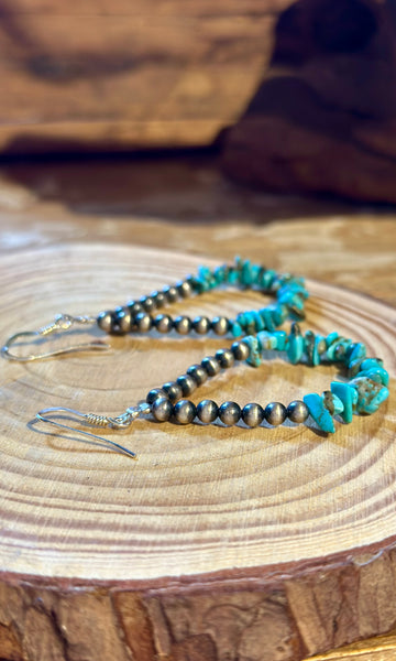 DINEH NATIVE ARTS Turquoise & Sterling Silver Earrings