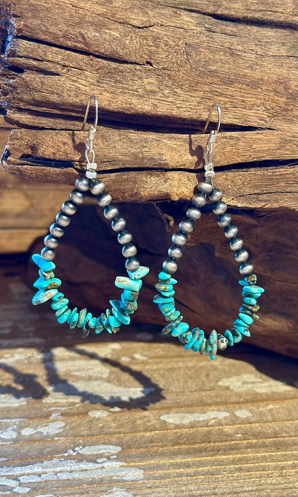 DINEH NATIVE ARTS Turquoise & Sterling Silver Earrings